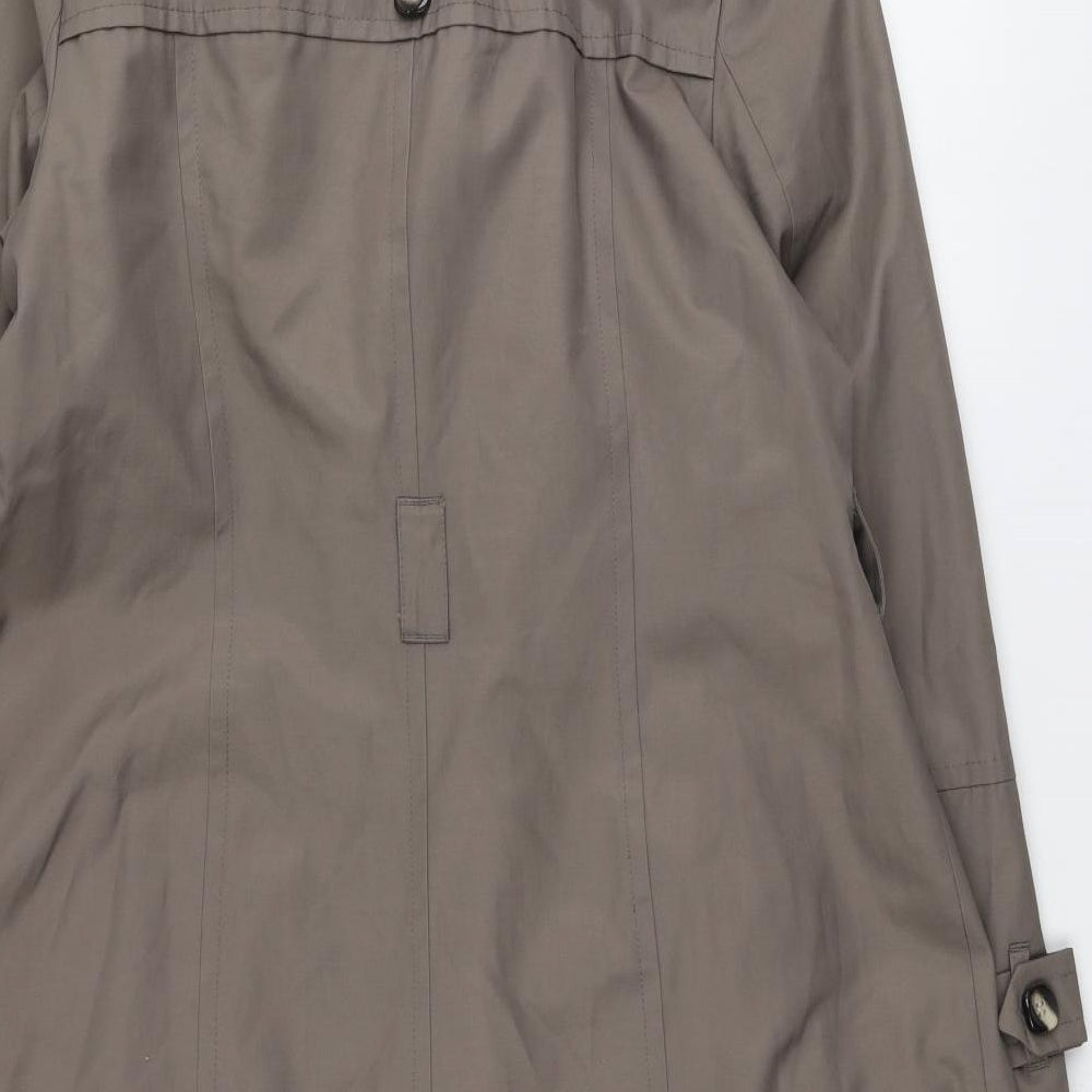 Debenhams Womens Grey Pea Coat Coat Size 16 Button