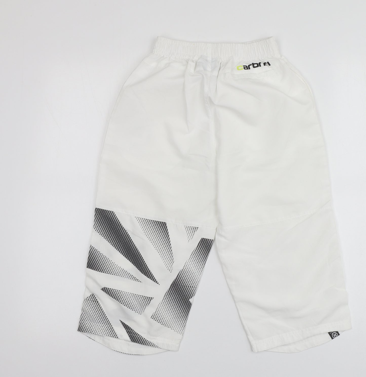 Carbrini Boys White Geometric Polyester Bermuda Shorts Size 10-11 Years Regular