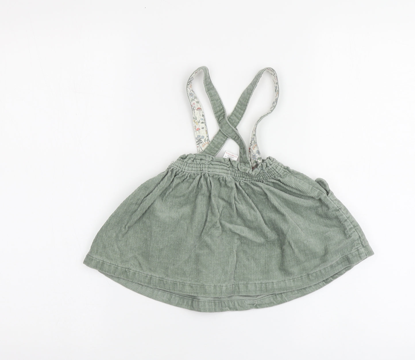 NEXT Girls Green Geometric Cotton Mini Skirt Size 12-18 Months Button