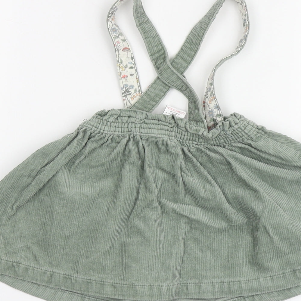 NEXT Girls Green Geometric Cotton Mini Skirt Size 12-18 Months Button