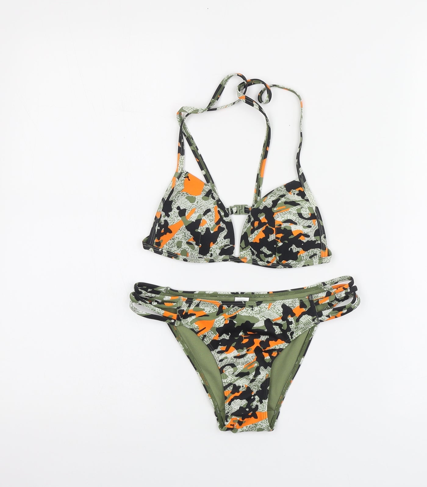 Primark Womens Multicoloured Camouflage Polyester Bikini Size 8