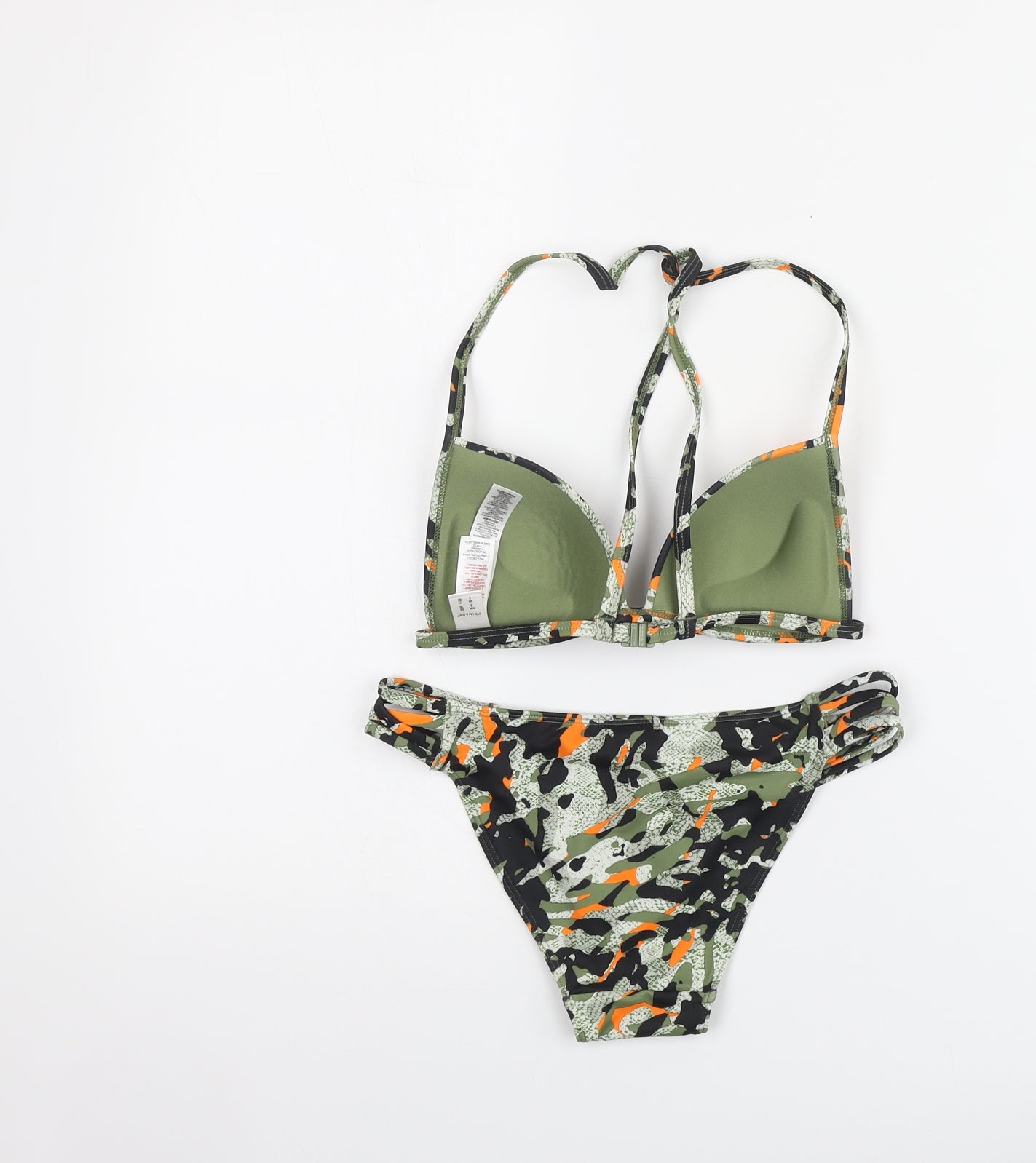 Primark Womens Multicoloured Camouflage Polyester Bikini Size 8