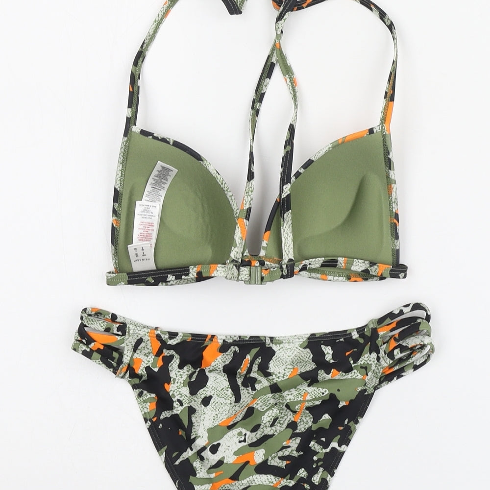 Primark Womens Multicoloured Camouflage Polyester Bikini Size 8