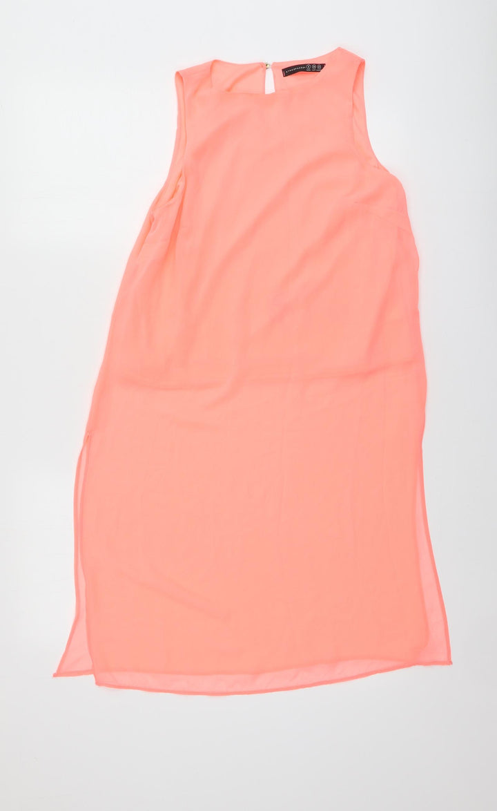 Atmosphere Womens Orange Polyester Basic Blouse Size 8 Round Neck