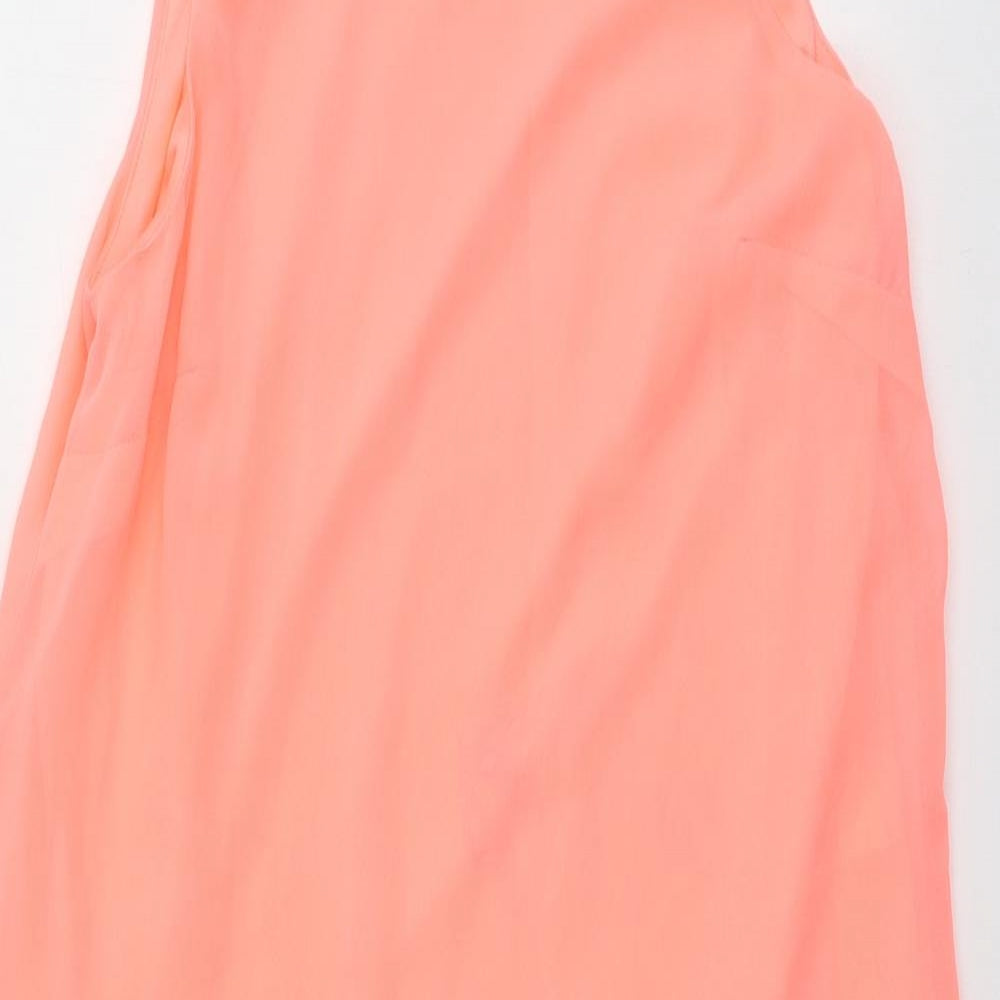 Atmosphere Womens Orange Polyester Basic Blouse Size 8 Round Neck