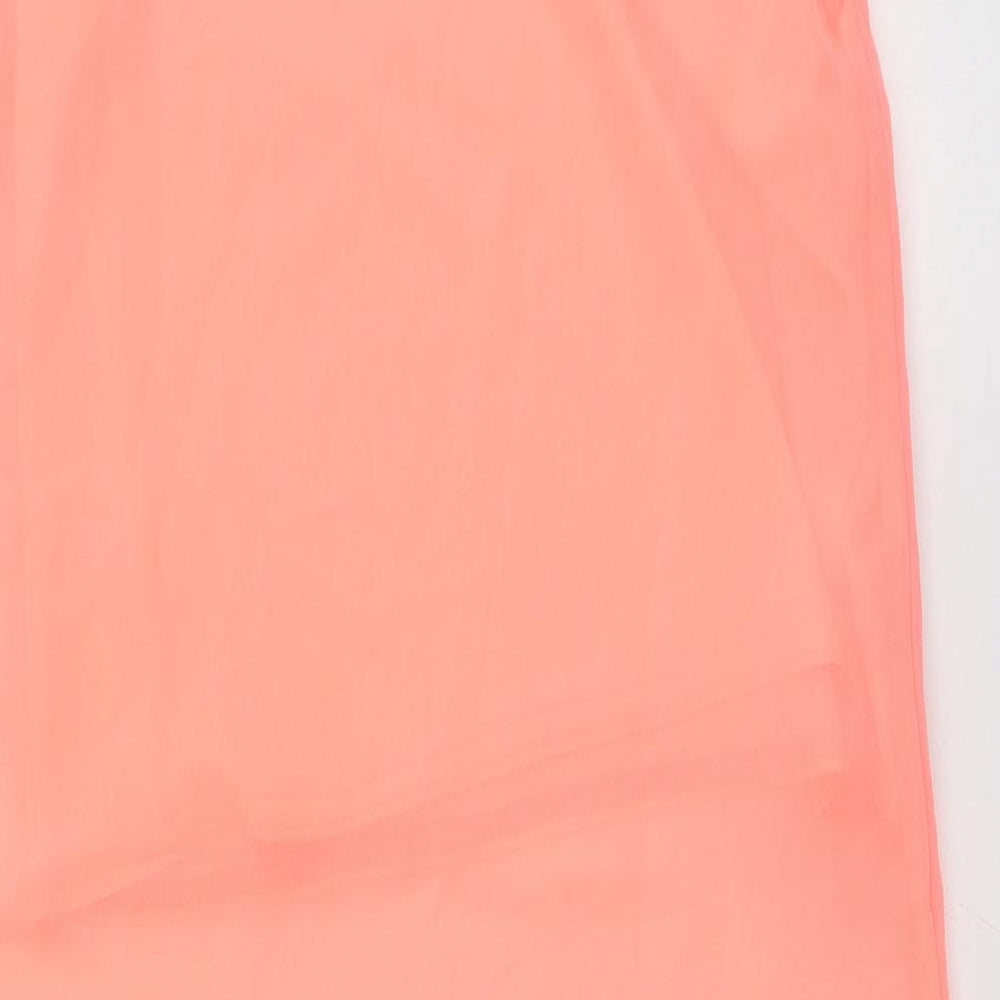 Atmosphere Womens Orange Polyester Basic Blouse Size 8 Round Neck