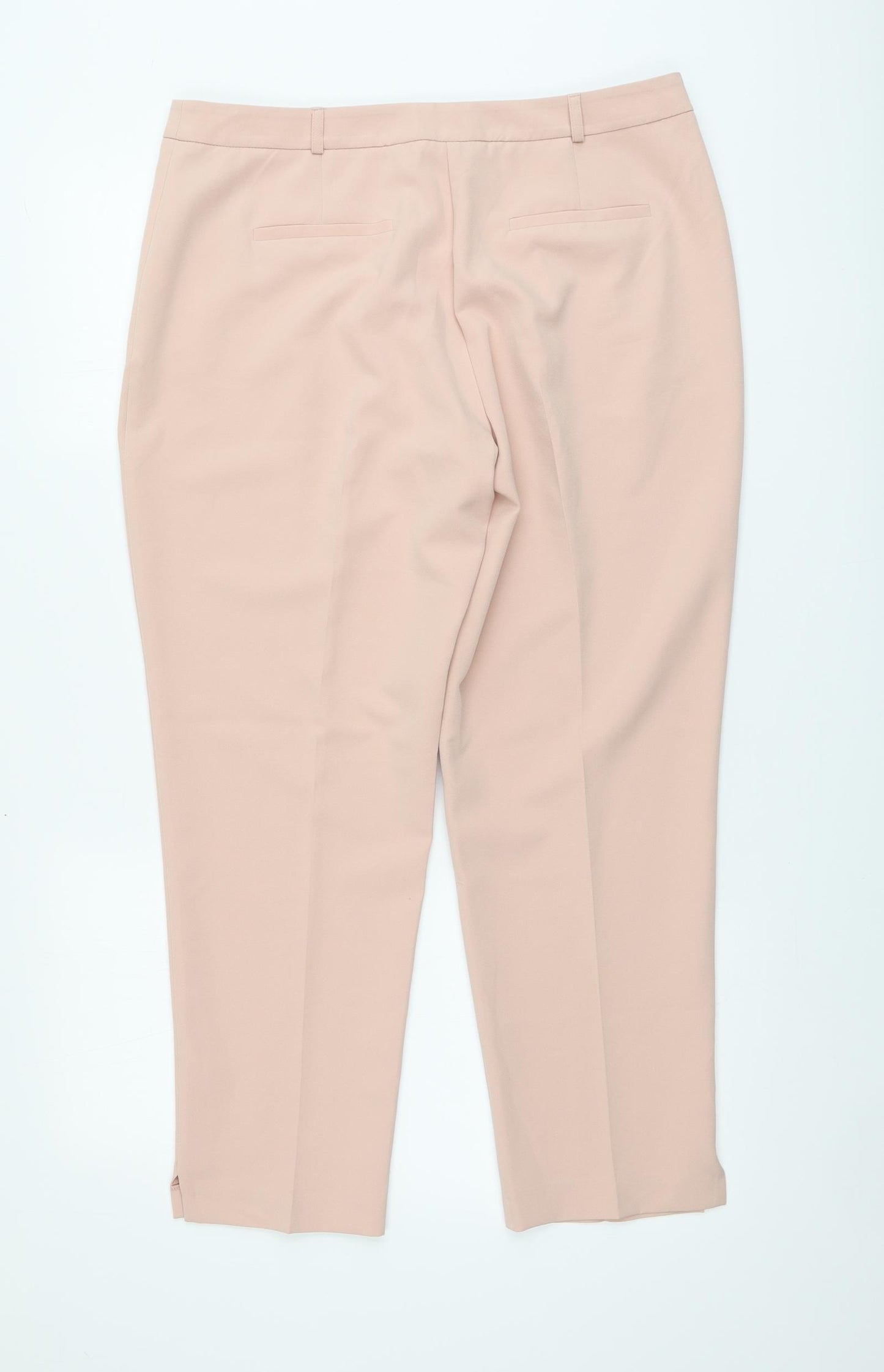George Womens Pink Polyester Chino Trousers Size 14 L26 in Regular Button