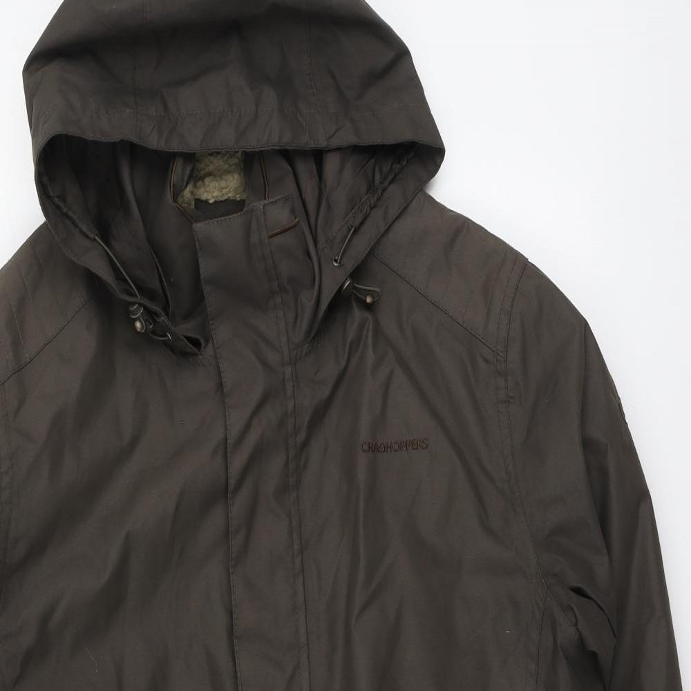 Craghoppers Mens Brown Rain Coat Coat Size L Button