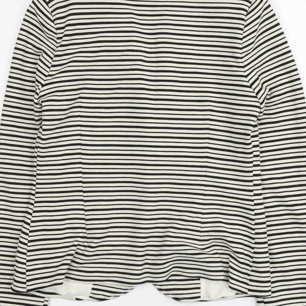 Atmosphere Womens Beige Striped Polyester Jacket Blazer Size 12