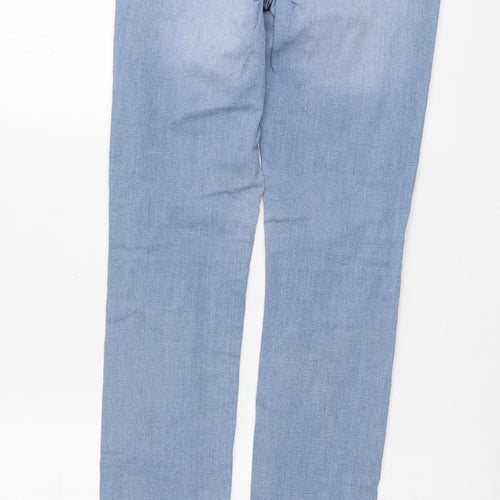 Denim & Co. Womens Blue Cotton Skinny Jeans Size 10 L33 in Regular Button