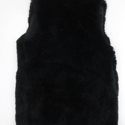 New Look Womens Black Gilet Jacket Size 8 - Faux Fur