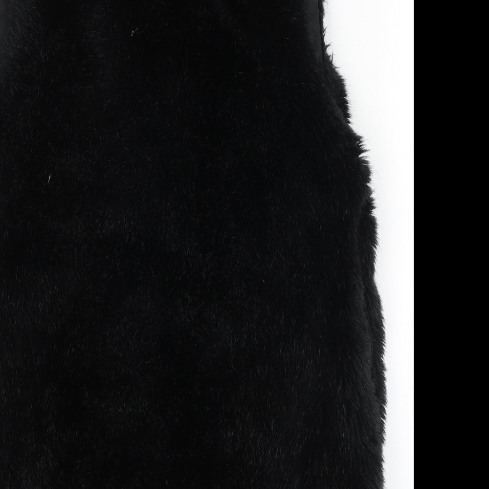 New Look Womens Black Gilet Jacket Size 8 - Faux Fur