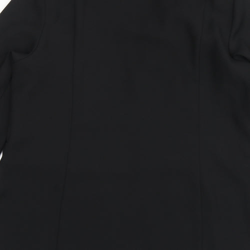 Design Essentials Womens Black Polyester Basic Blouse Size 16 V-Neck