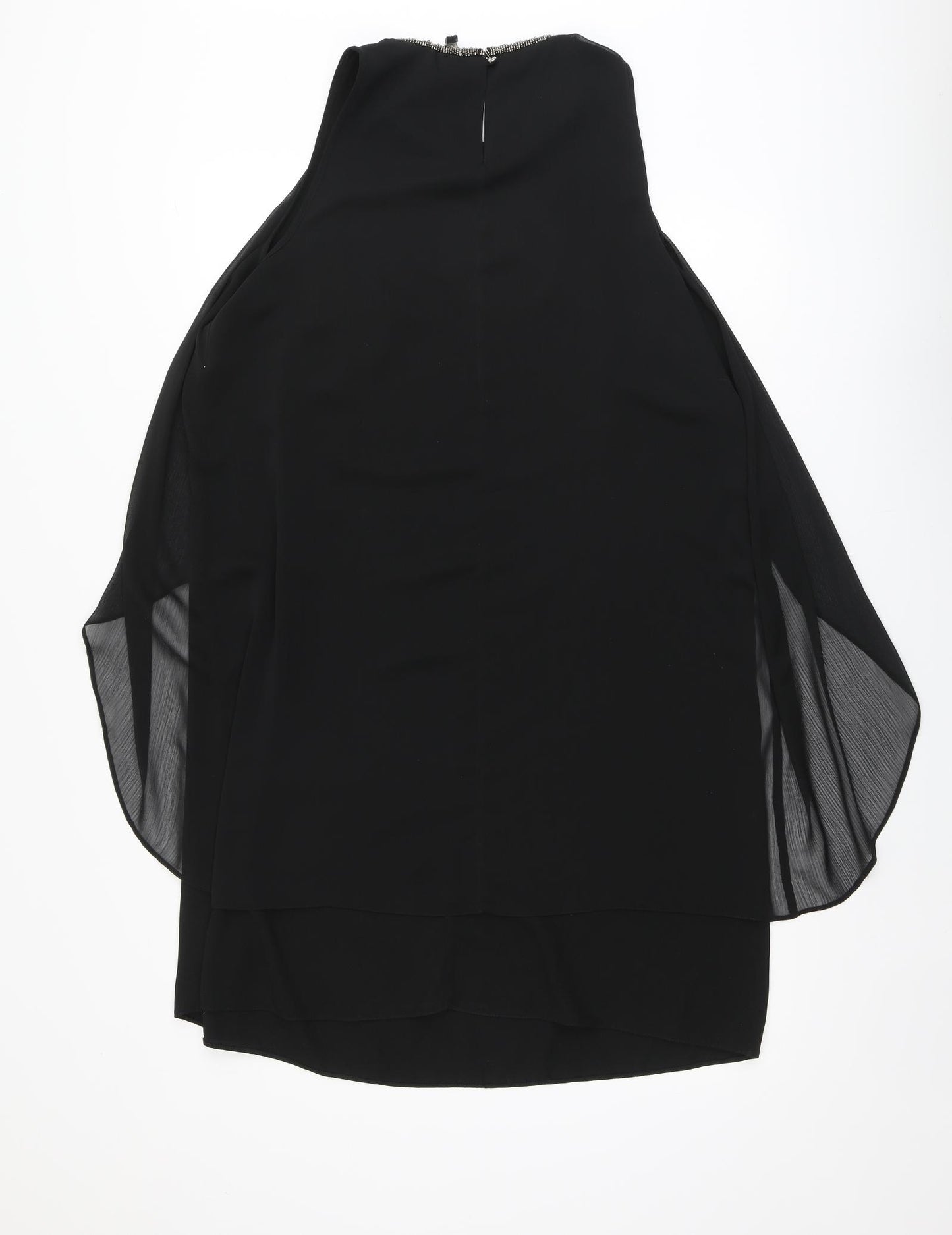 George Womens Black Polyester A-Line Size 14 Round Neck