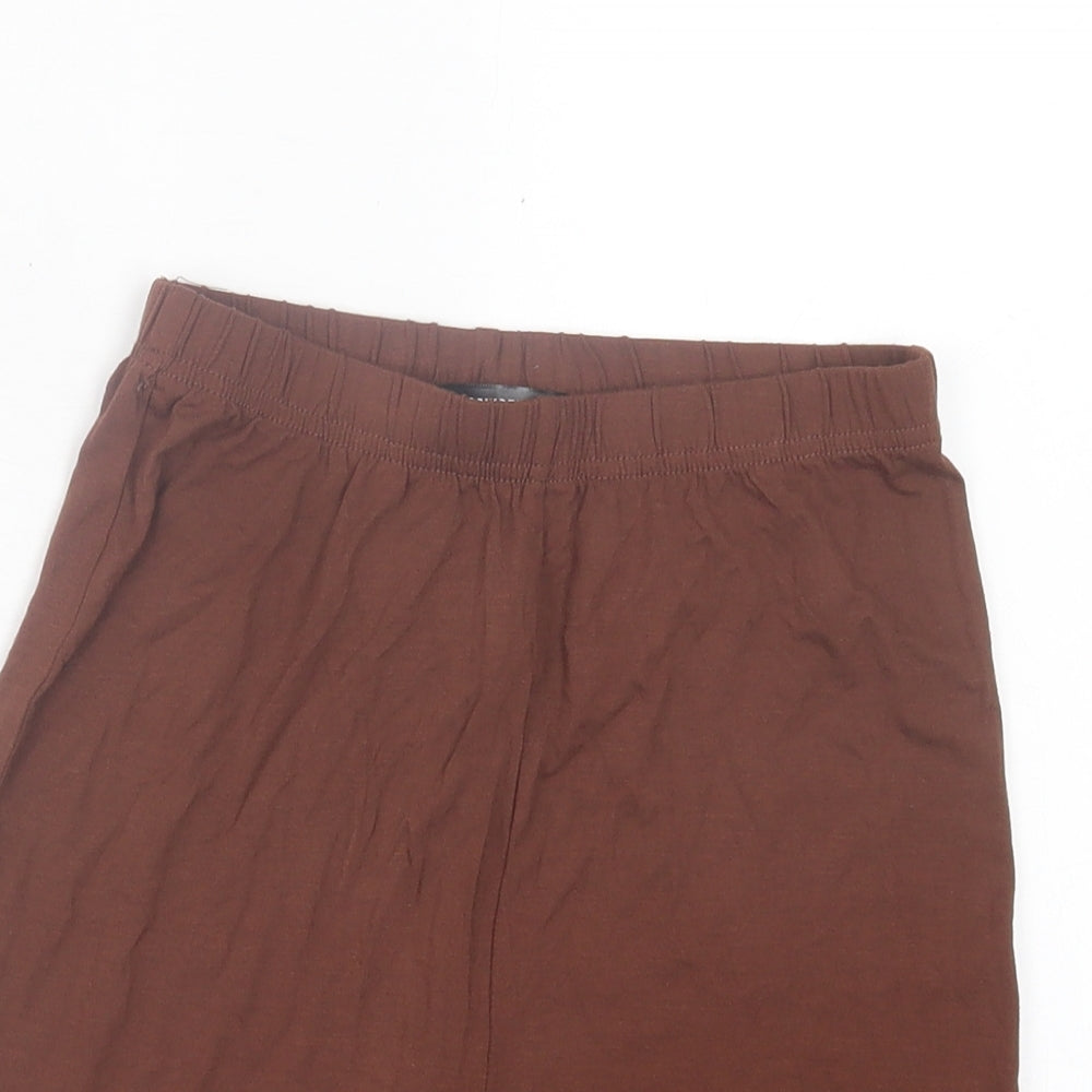 Missguided Womens Brown Viscose Biker Shorts Size 6 L7 in Regular Pull On