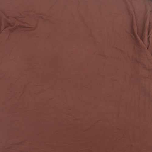 Missguided Womens Brown Viscose Basic T-Shirt Size 6 Crew Neck