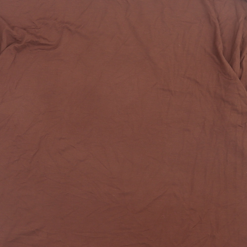 Missguided Womens Brown Viscose Basic T-Shirt Size 6 Crew Neck