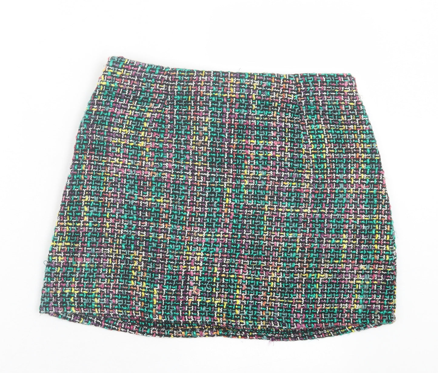 Primark Womens Multicoloured Polyester A-Line Skirt Size 14 Zip - Tight Knit