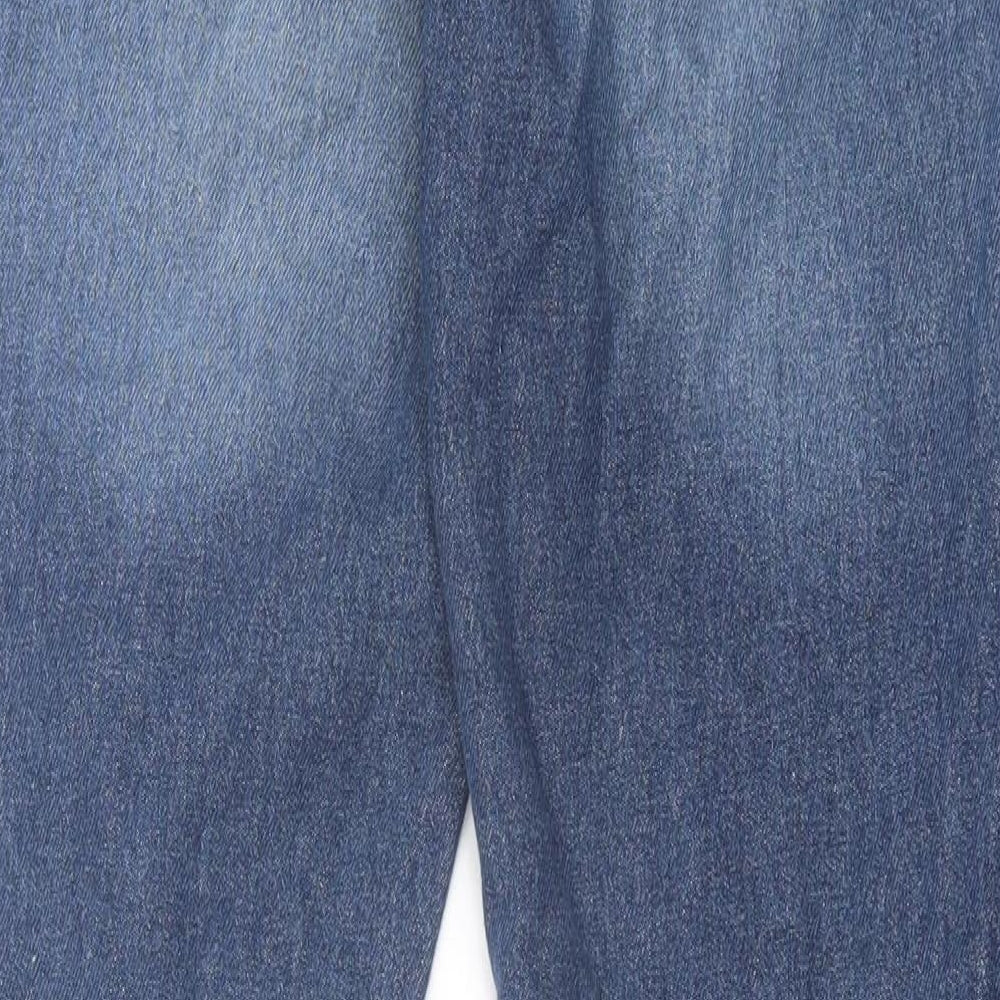 ASOS Mens Blue Cotton Straight Jeans Size 32 in L34 in Regular Button - Long Leg