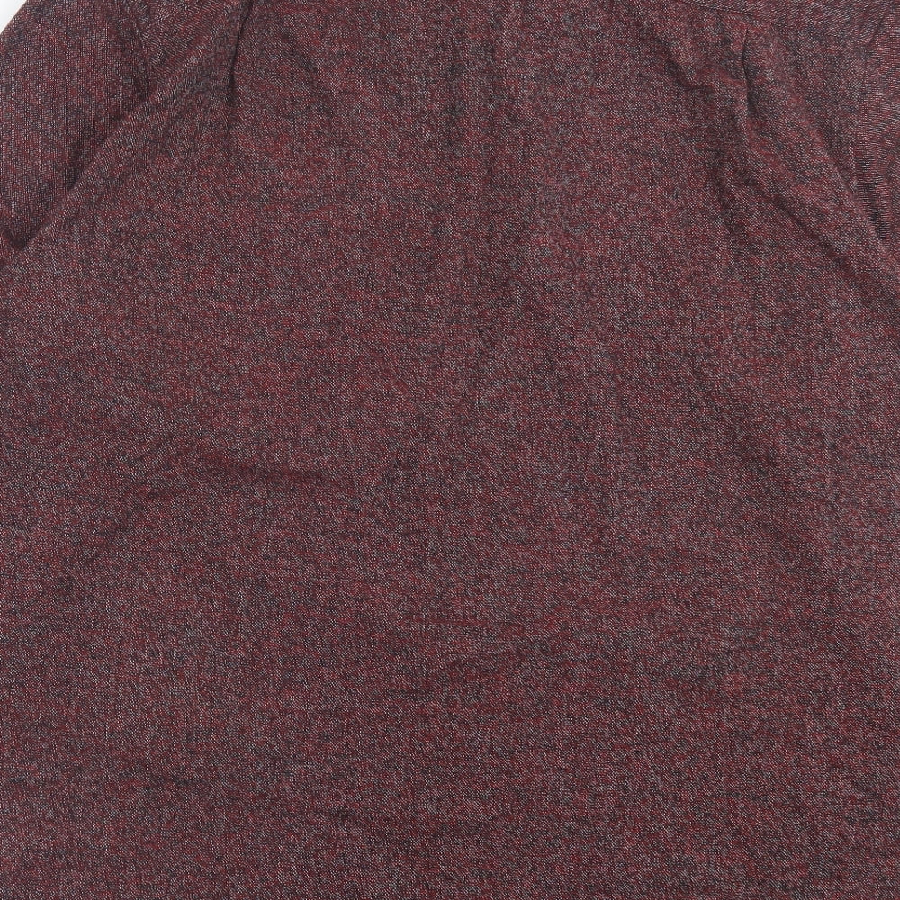 Marks and Spencer Mens Red Cotton Button-Up Size XL Collared Button - Pocket Detail