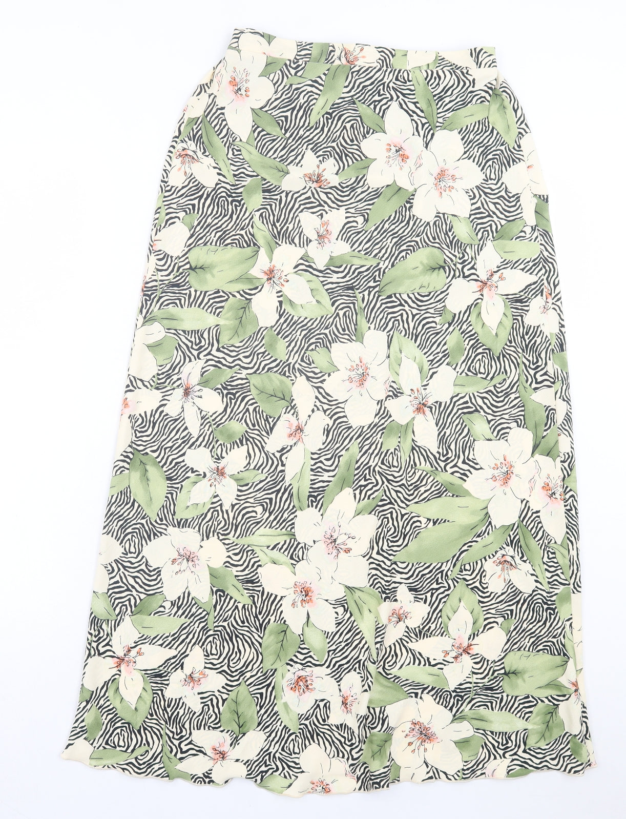 Primark Womens Multicoloured Floral Polyester Maxi Skirt Size 10 - Lettuce Edging