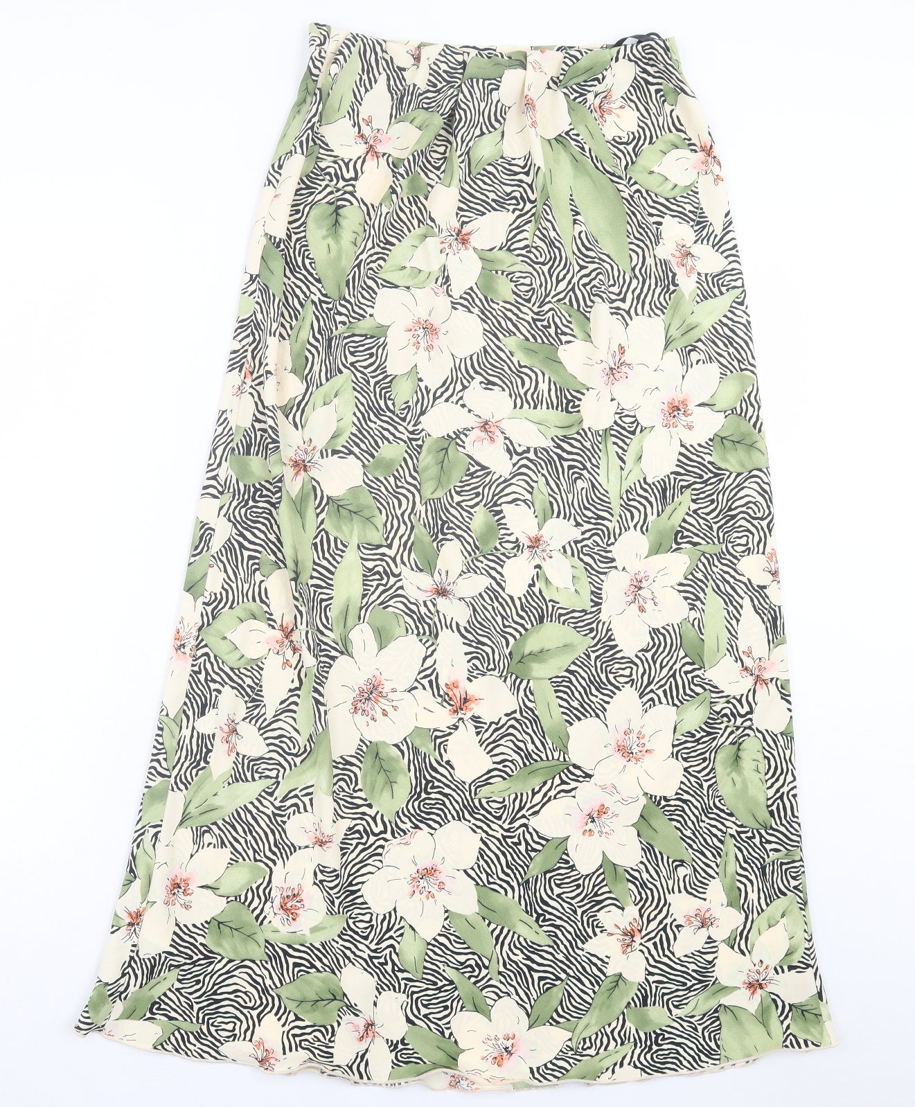 Primark Womens Multicoloured Floral Polyester Maxi Skirt Size 10 - Lettuce Edging