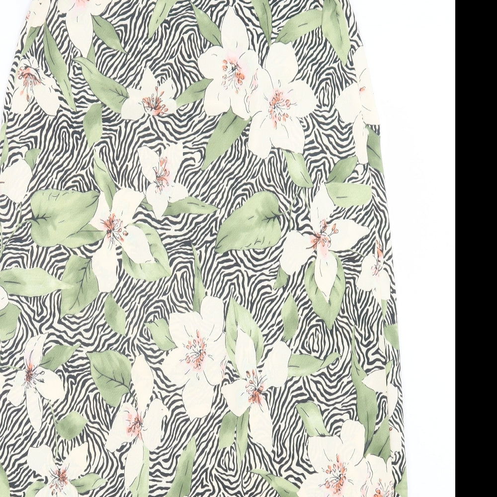 Primark Womens Multicoloured Floral Polyester Maxi Skirt Size 10 - Lettuce Edging