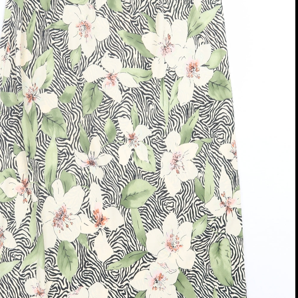 Primark Womens Multicoloured Floral Polyester Maxi Skirt Size 10 - Lettuce Edging