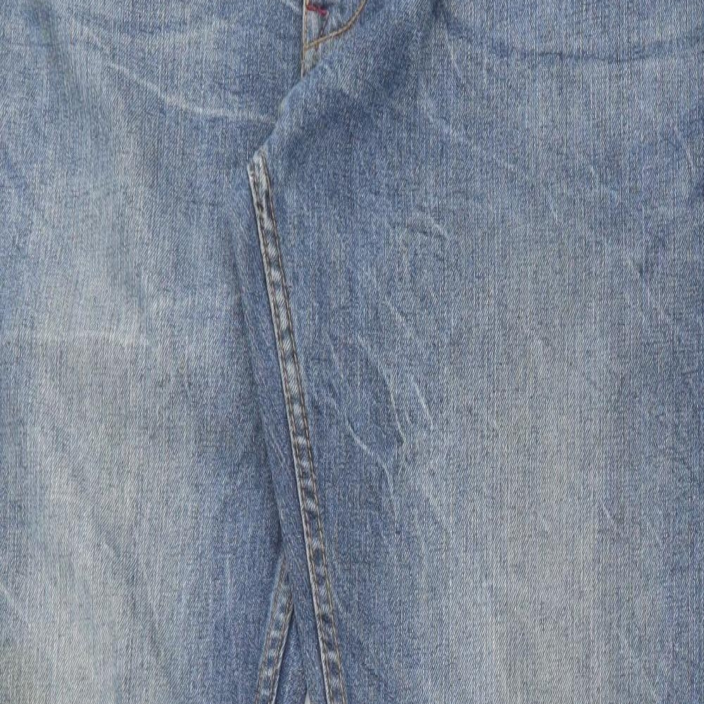 Industralize Mens Blue Cotton Straight Jeans Size 38 in L34 in Regular Button