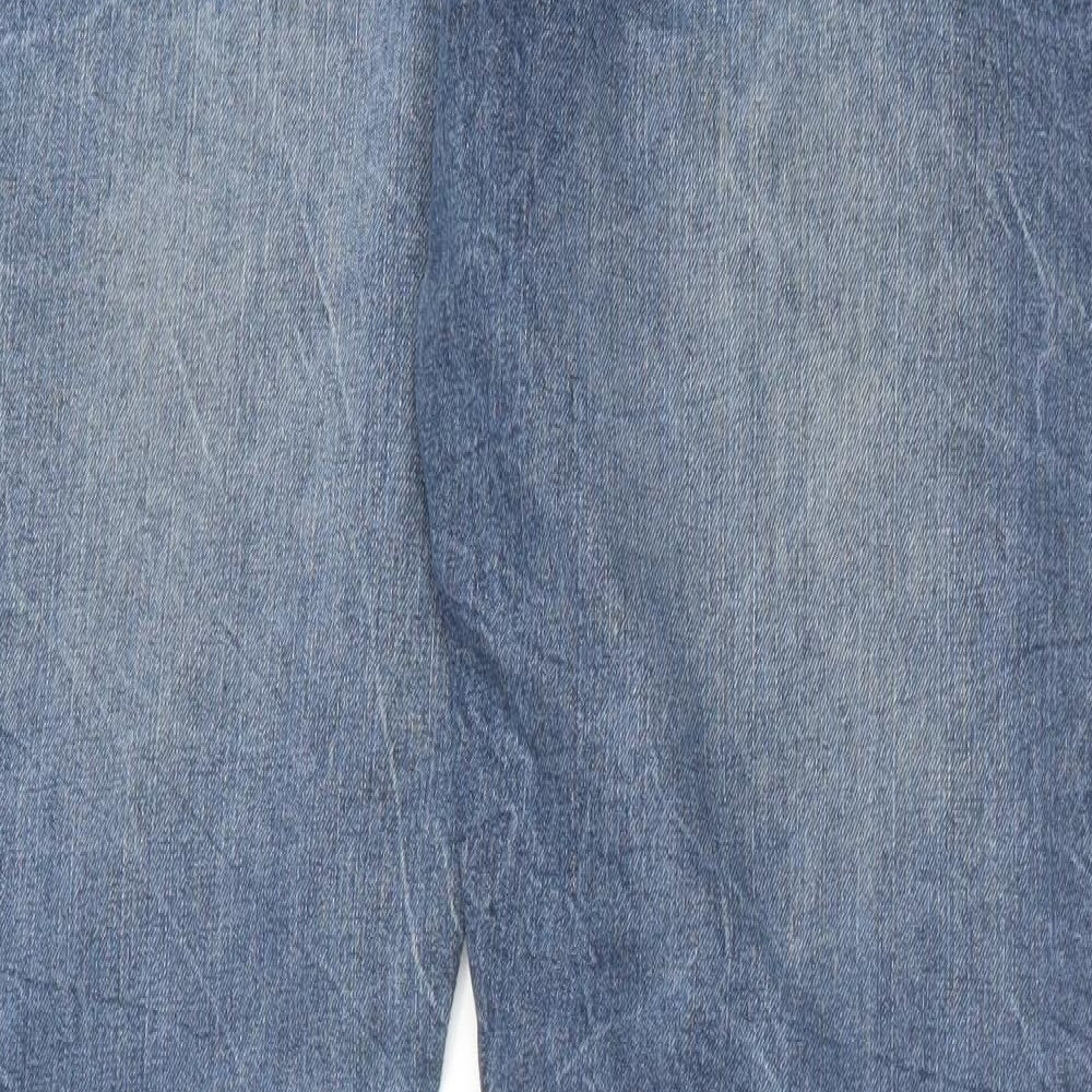 Industralize Mens Blue Cotton Straight Jeans Size 38 in L34 in Regular Button