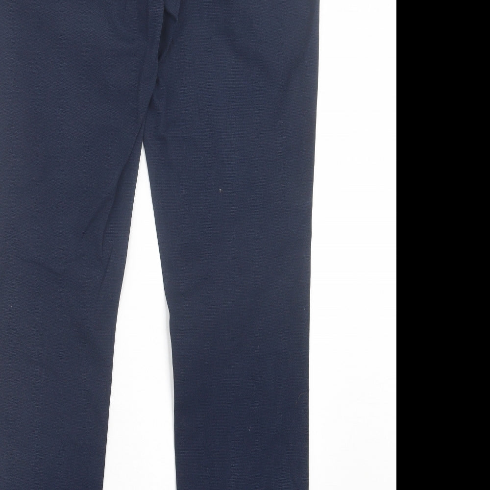 Zara Mens Blue Cotton Chino Trousers Size 34 in L31 in Regular Button
