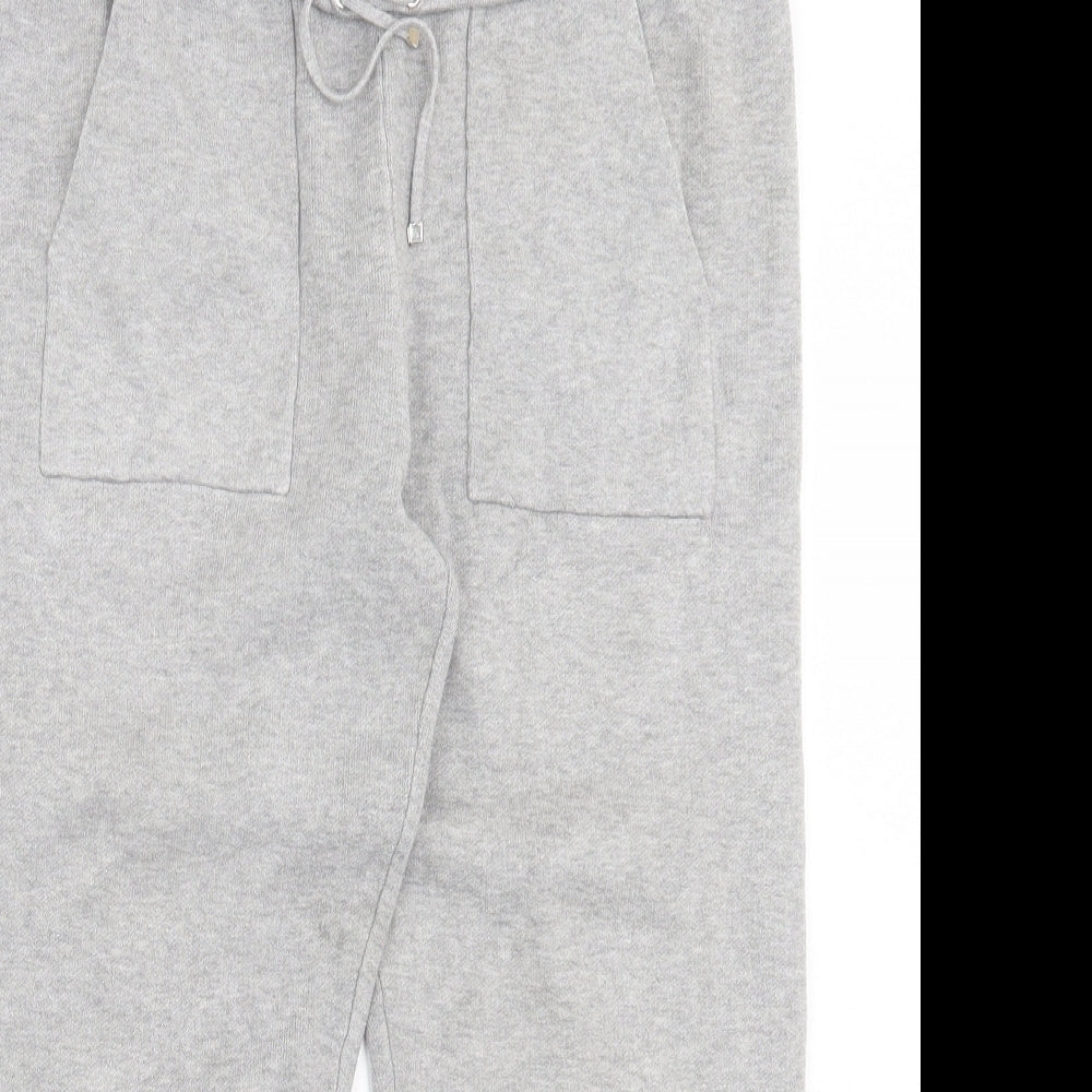 Primark Womens Grey Polyester Jogger Trousers Size L L22 in Regular Drawstring - Cropped