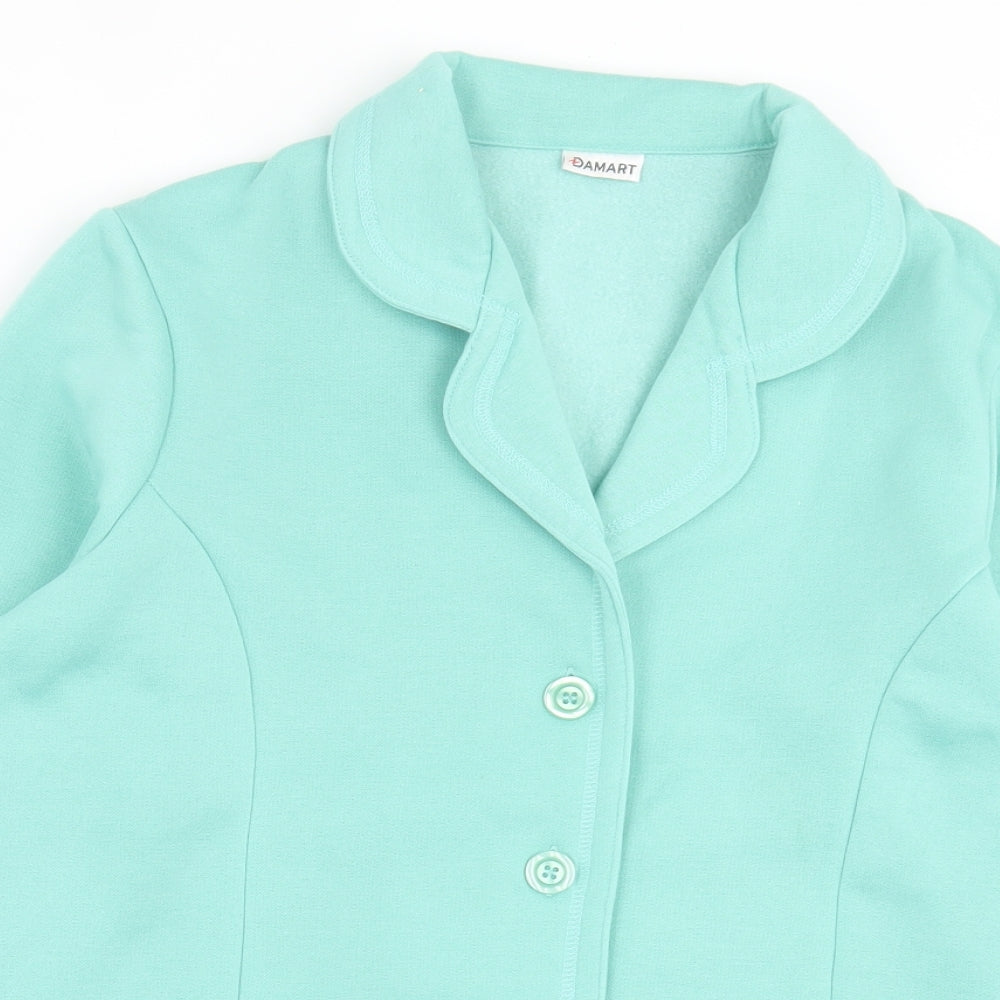 Damart Womens Green Jacket Size 10 Button - Jersey Cardigan