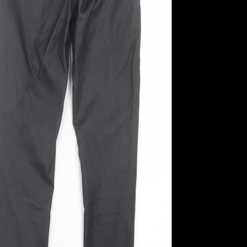 Quiz Womens Black Viscose Skinny Jeans Size 14 L30 in Regular Button - Faux Leather