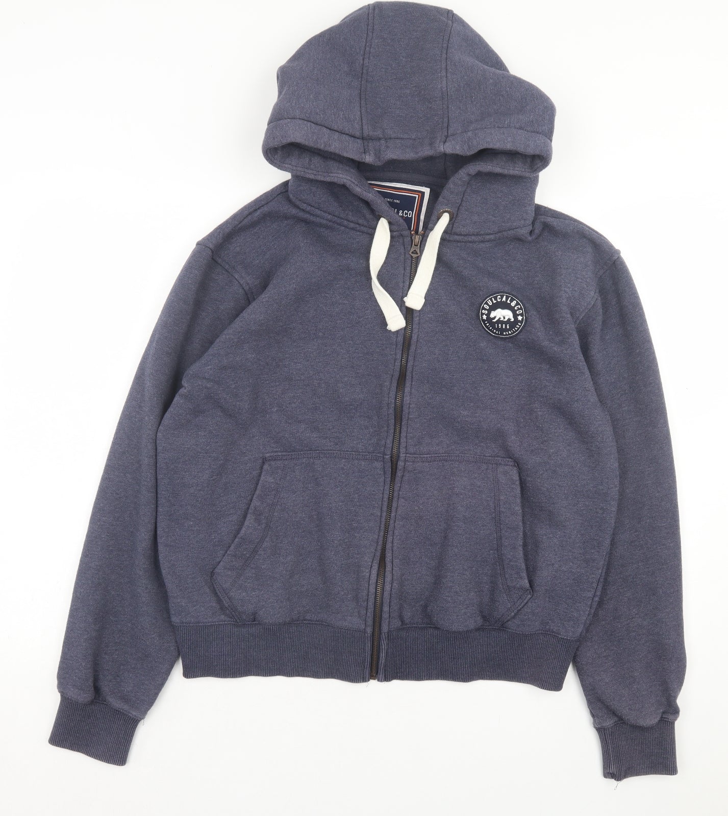 SoulCal&Co Mens Blue Cotton Full Zip Hoodie Size XL
