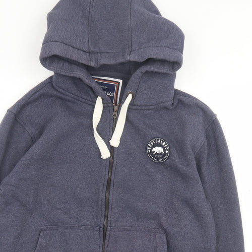 SoulCal&Co Mens Blue Cotton Full Zip Hoodie Size XL