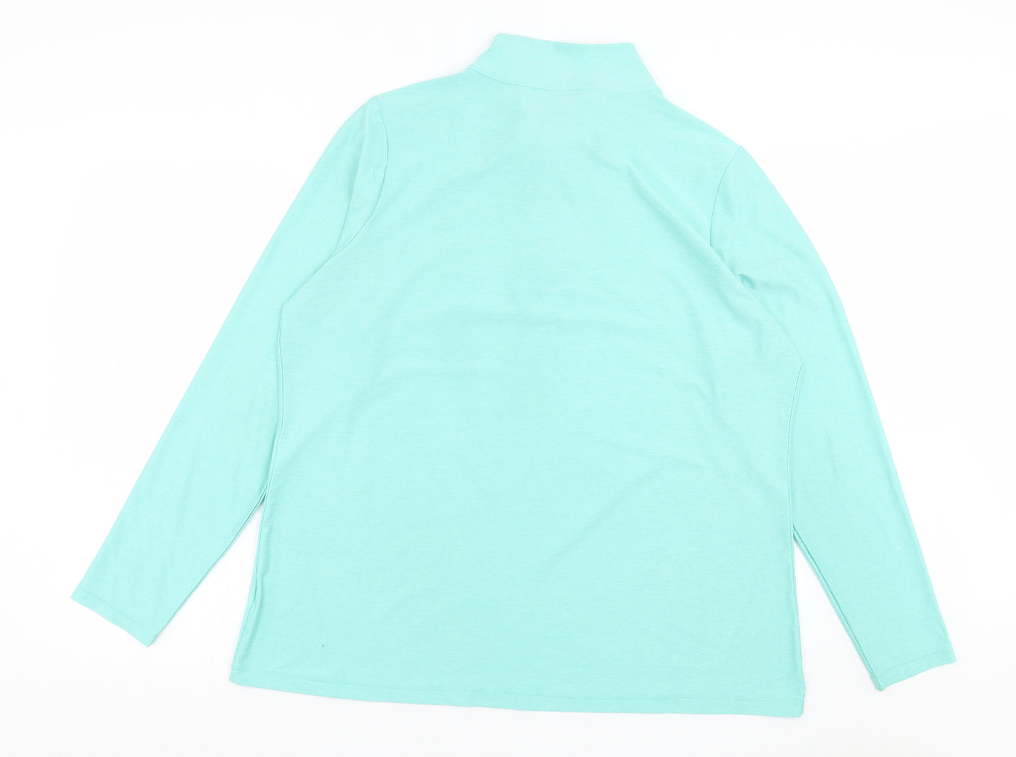 Matalan Womens Blue Polyester Basic Casual Size XL High Neck Zip