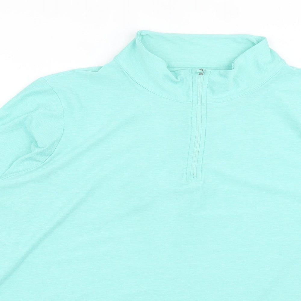 Matalan Womens Blue Polyester Basic Casual Size XL High Neck Zip