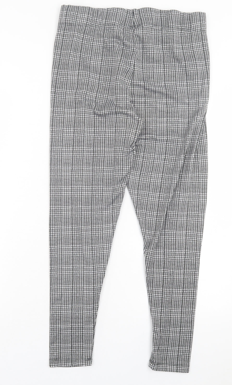 Nutmeg Womens Black Plaid Polyester Capri Trousers Size 18 L25 in Regular