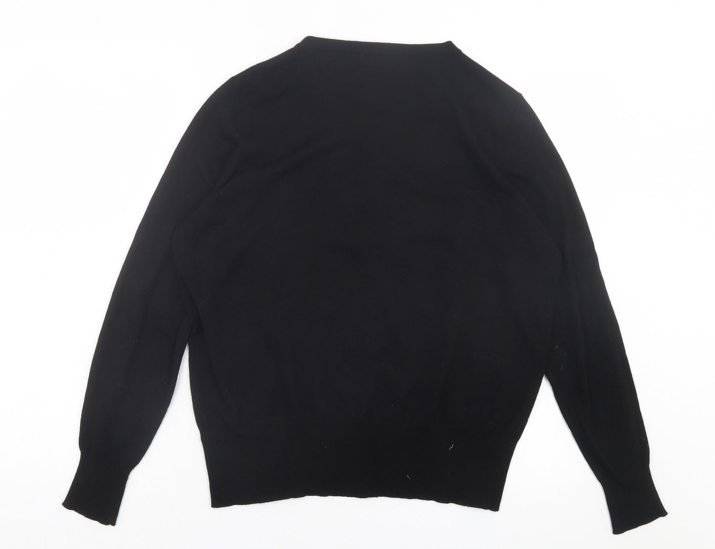 Papaya Womens Black Crew Neck Viscose Cardigan Jumper Size 18