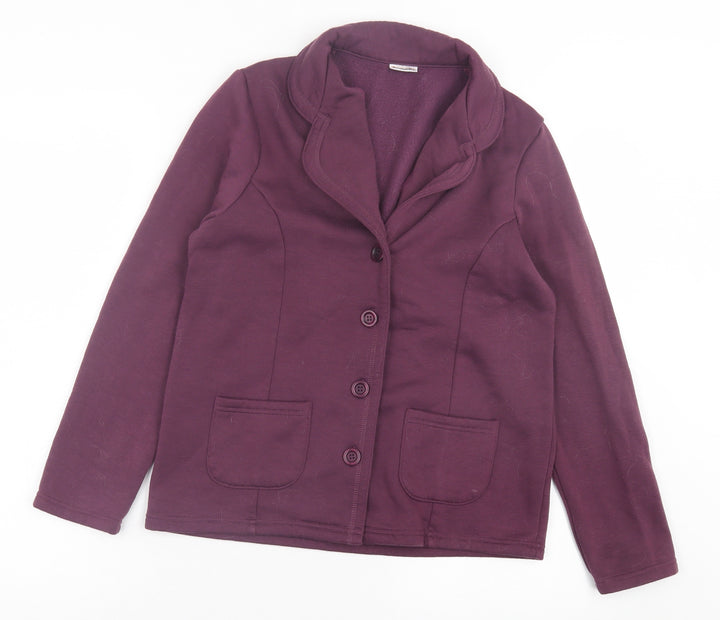 Damart Womens Purple Jacket Size 10 Button - Jersey Cardigan