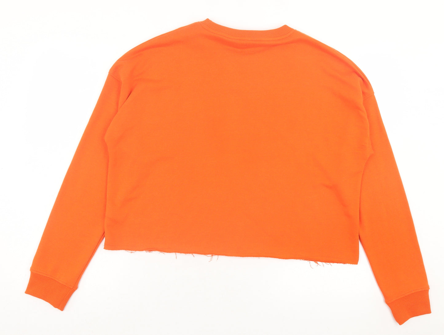 New Look Womens Orange Cotton Pullover Sweatshirt Size 16 Pullover - Lucky