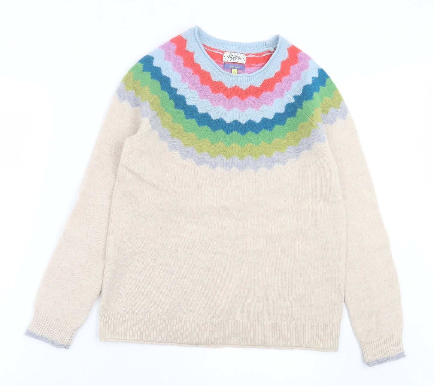 Heyton Womens Multicoloured Crew Neck Striped Wool Pullover Jumper Size 12