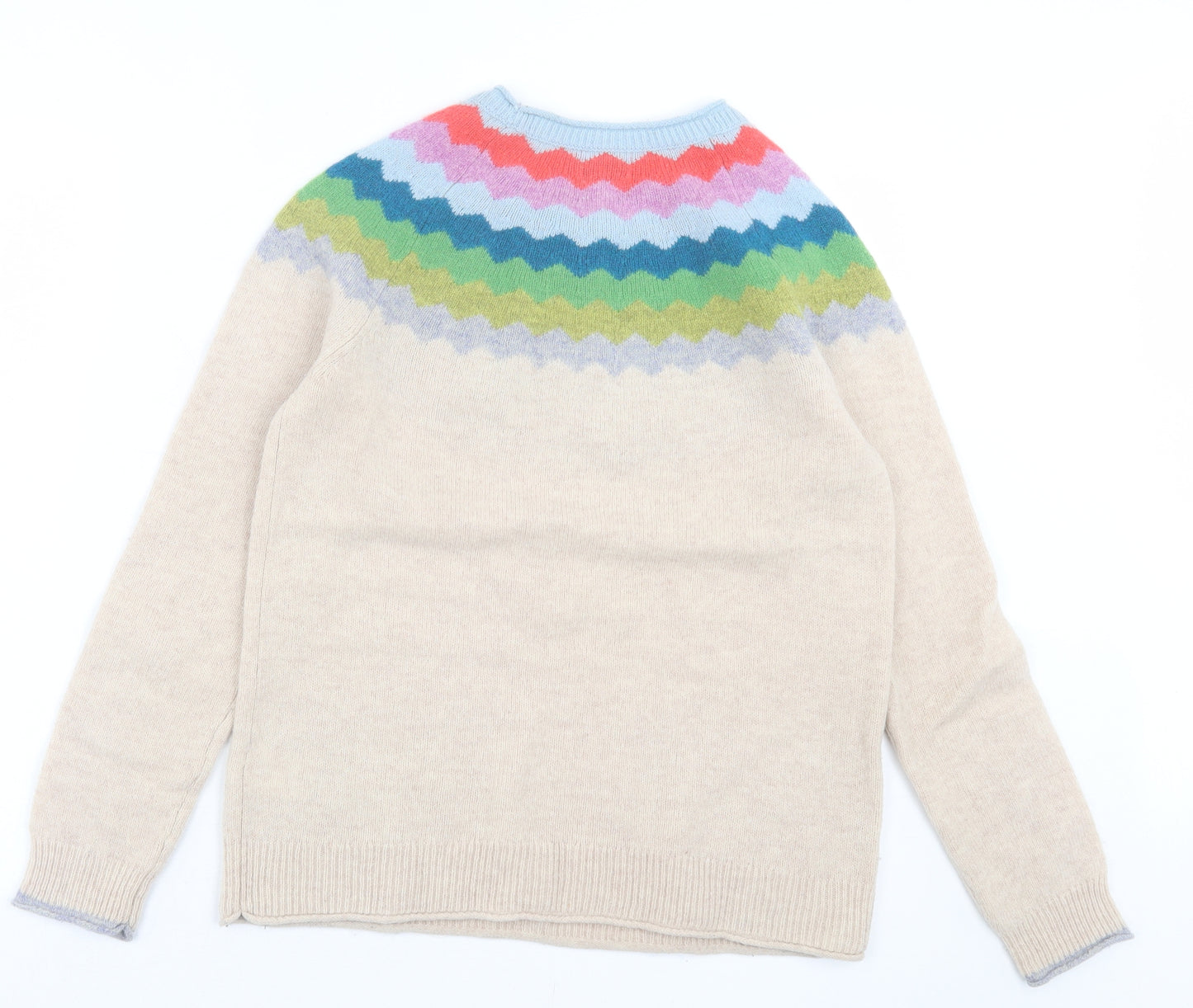 Heyton Womens Multicoloured Crew Neck Striped Wool Pullover Jumper Size 12