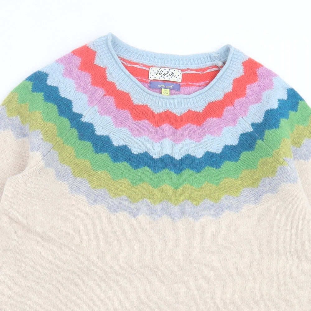 Heyton Womens Multicoloured Crew Neck Striped Wool Pullover Jumper Size 12