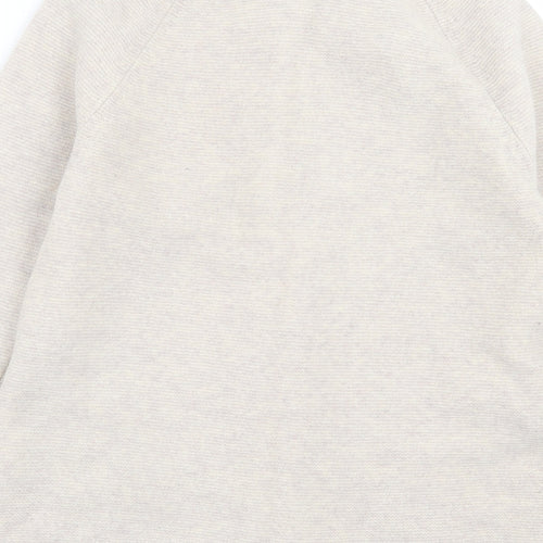 KEW Womens Beige Crew Neck Wool Cardigan Jumper Size 14 - Pocket Detail