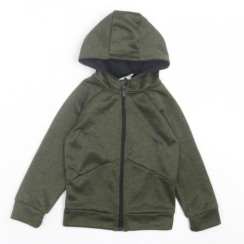 Urban Rascals Boys Green Polyester Full Zip Hoodie Size 4-5 Years Zip