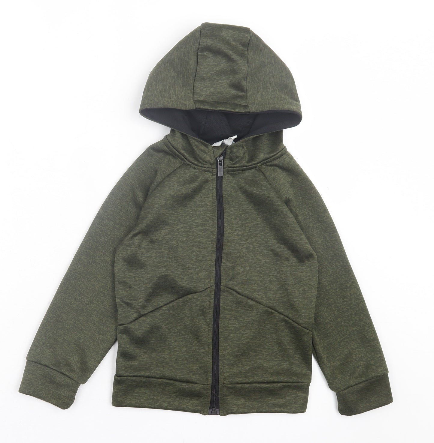 Urban Rascals Boys Green Polyester Full Zip Hoodie Size 4-5 Years Zip
