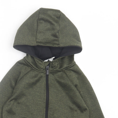 Urban Rascals Boys Green Polyester Full Zip Hoodie Size 4-5 Years Zip