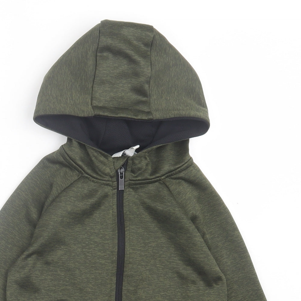 Urban Rascals Boys Green Polyester Full Zip Hoodie Size 4-5 Years Zip